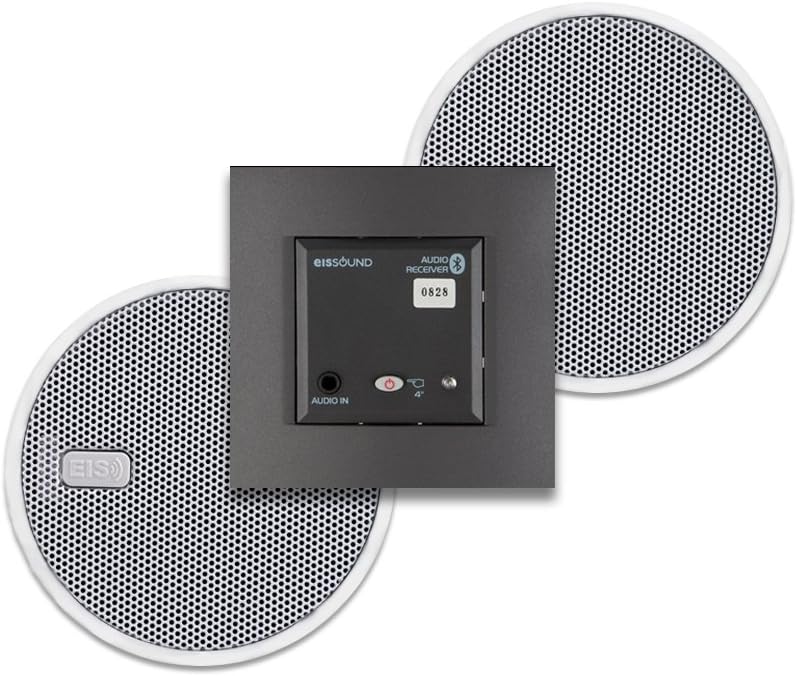 King BT/Mando in Wall Bluetooth Audio Receiver & 2.5" Ceiling Speakers - EIS SOUND (Matt Black)