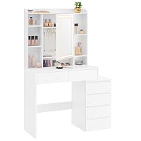 VASAGLE KAILYN Collezione - Toeletta con Luci LED a Luminosità Regolabile