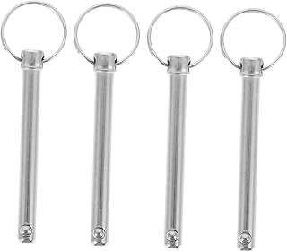 BCOATH Tow Bar 4pcs Quick Release Pin Quick Pin Hitch Pin Boat Bimini Coupler Pin Bimini Tops Pin Safety Pin Spherical Belt Ring Thimble Silver Carbon Steel Trailer Hitch Pin