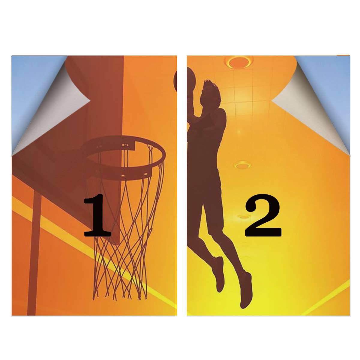 Basketball Fire Theme Blackout Window Film - Static Cling, Reusable, Privacy Cover (23.6" X 78.7") - View #6
