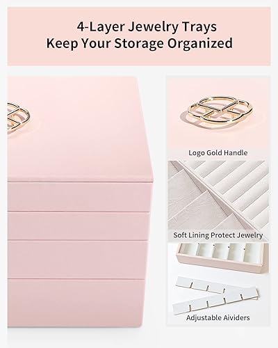 Miniatura 4 de Vlando Bandeja de joyería organizadora de joyas para cajón, organizador de joyas, organizador de cajones, organizador de joyas apilable, bandejas