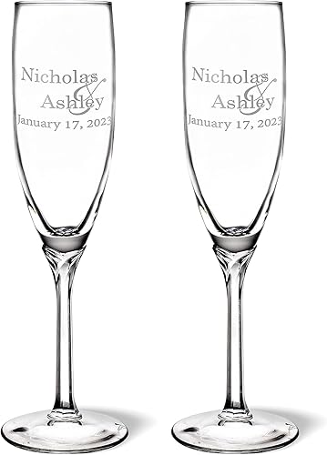 Miniatura 32 de Personalized Wedding Champagne Flutes - Anniversary Toasting glasses wedding Mr and Mrs Couples Wedding Gift Champagne Toasting Flutes Glasses