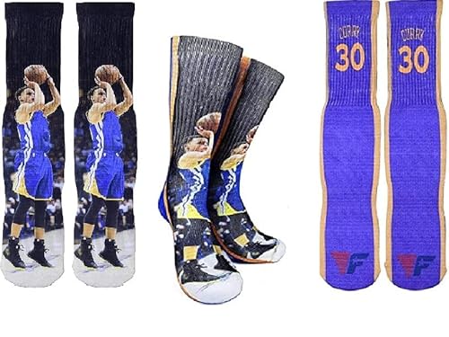 Golden State Steph Curry 30 Basketball Crew Socks Stephen Curry 1 Size 6-13 for All Basketball Fans