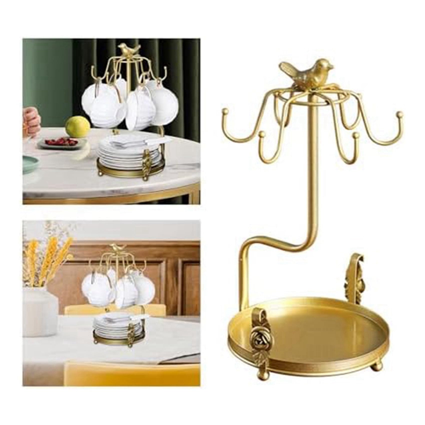2X Soporte para Tazas de Café, Estante de Almacenamiento para Tazas de Té, Soporte para Tazas de Té, Soporte Independiente para Tazas, Soporte para Tazas para Mostrador de Cocina B