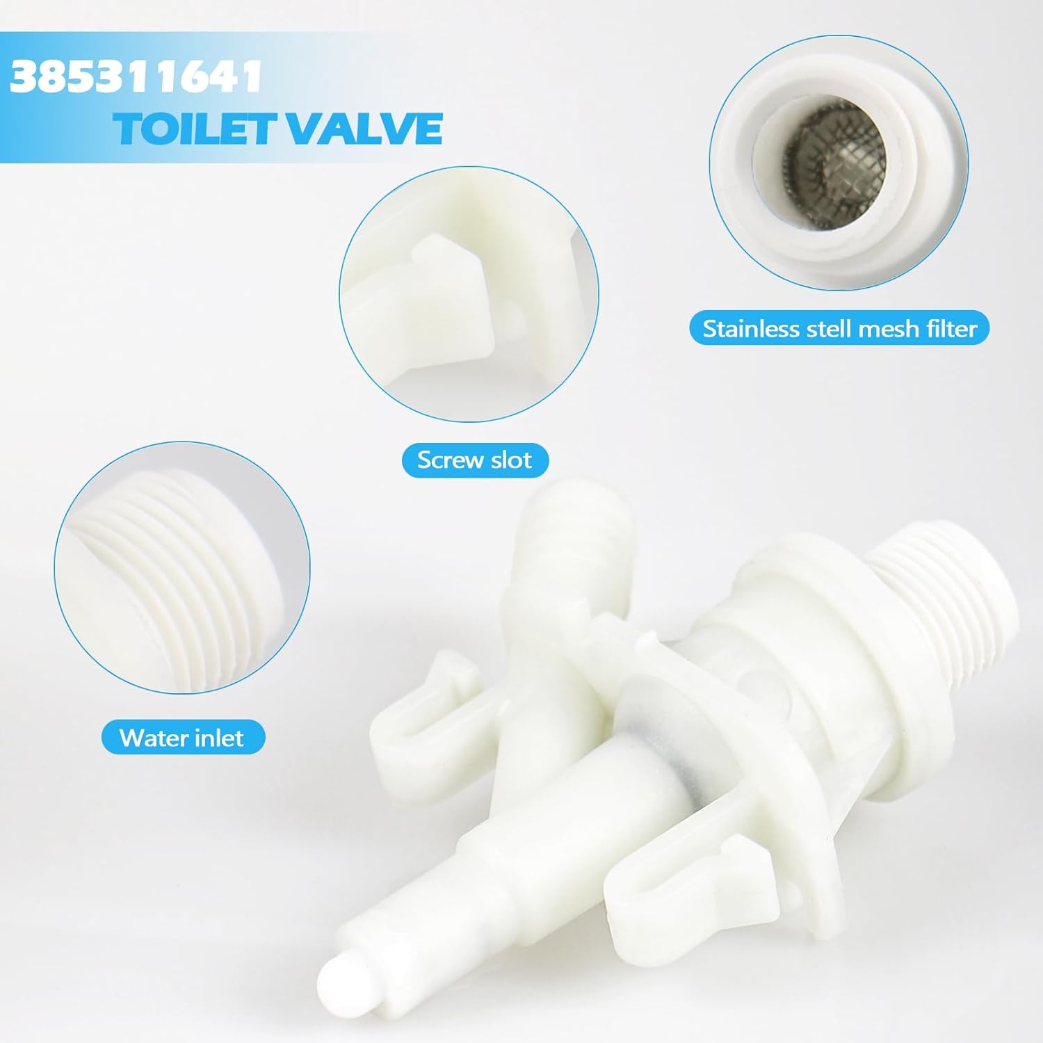 Upgraded RV Toilet Valve Replacement Kit Compatible with Dometic 300, 301, 310, 311, 320, 321, 385311641 Dometic RV Toilet Parts with 385311658 Toilet Seal for Pedal-Flush Toilets