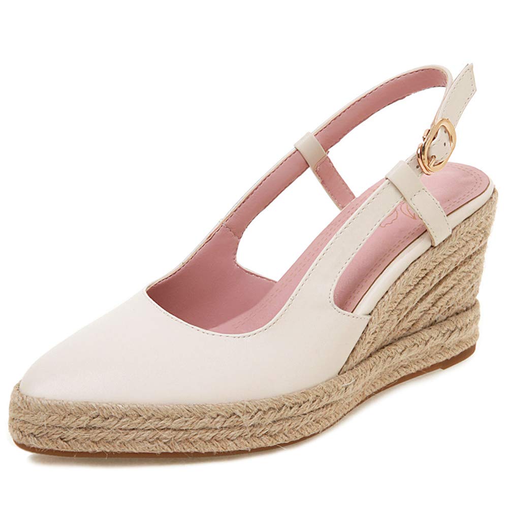 Sandali Zeppa Donna Lroey Reoly – Tacco 11 Cm, Plateau 3 Cm, Punta Aperta E Cinturino Alla Caviglia, Taglie 34-43
