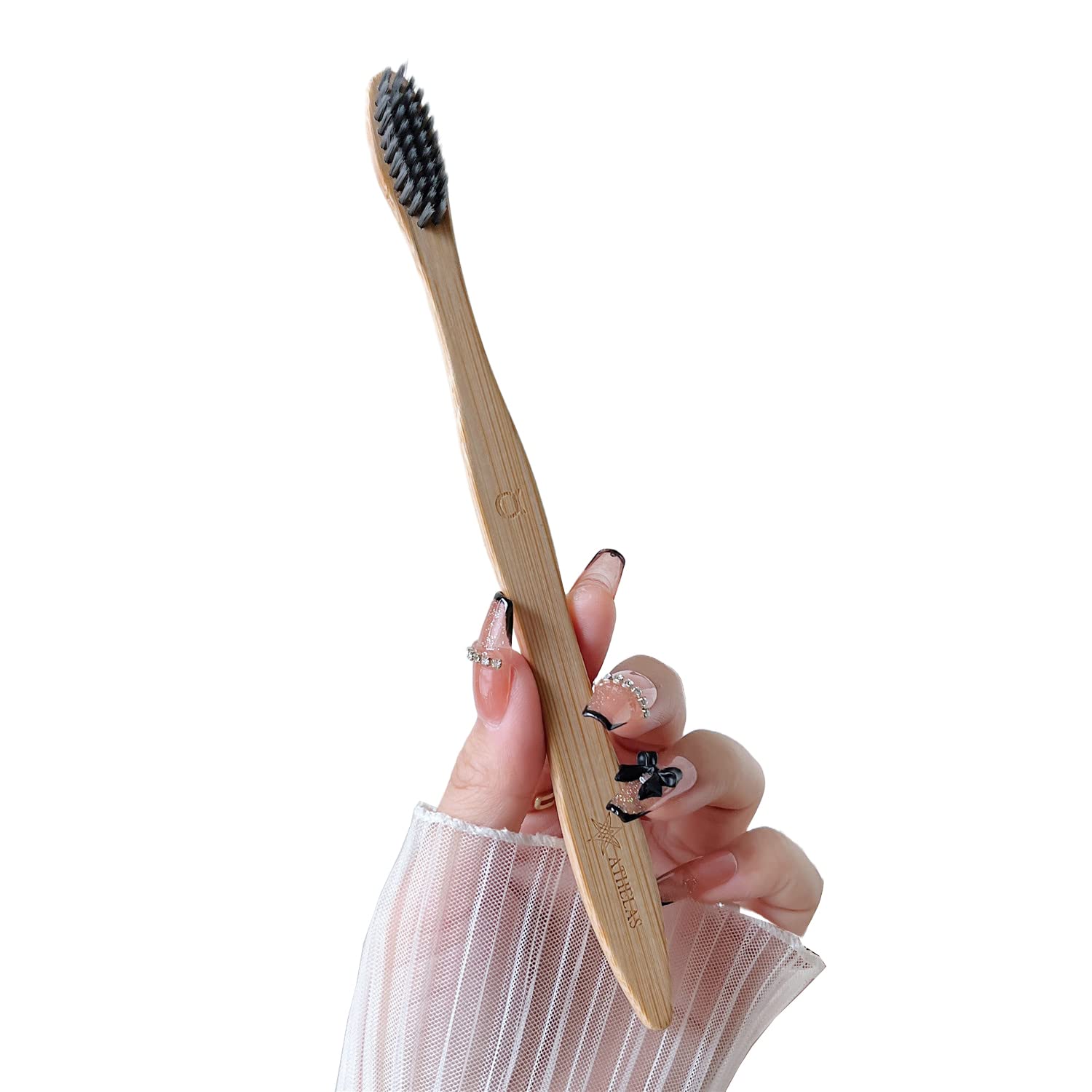 Athelas Premium Bamboo Toothbrush With Charcoal Activated Bristles | 100% Natural Bamboo Sustainable Toothbrush With 10X Whitening Soft Charcoal Bristles (Charco), Manual, Adult (B0BQDZHT4N) Amazon Price History, Amazon Price Tracker