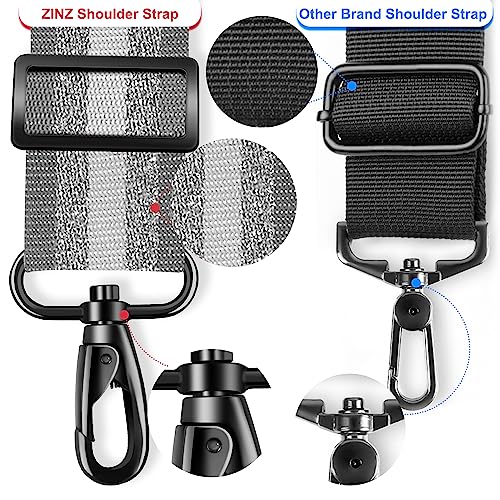 Image of ZINZ 74 inch Shoulder Strap with Fixed Pad and Dual Balanced Buckles,Gray Silver Jacquard