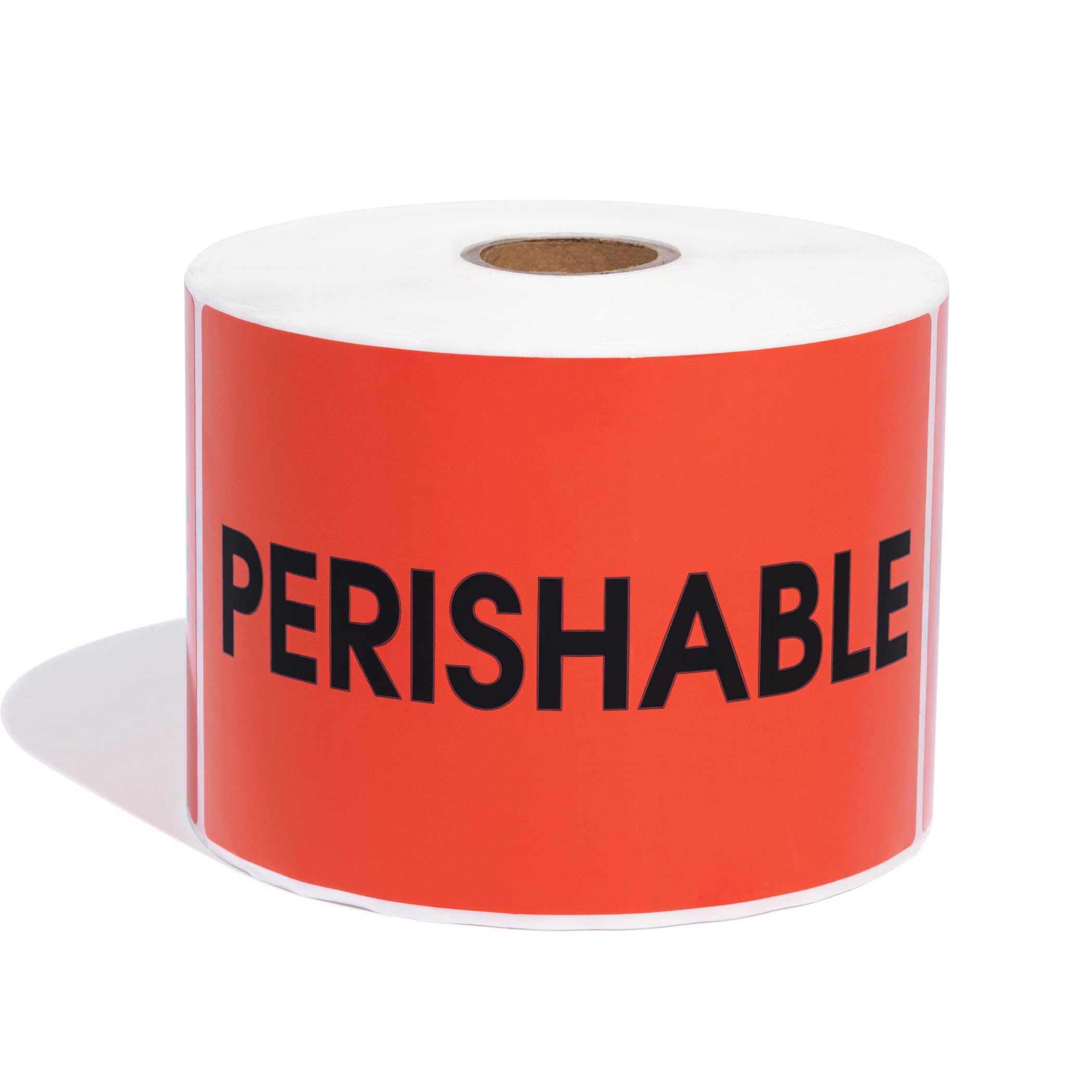 Aegis Adhesives - 3" X 5" Red Perishable Stickers - Shipping and Handling Labels with Permanent Adhesive (1 Roll, 500/Roll)