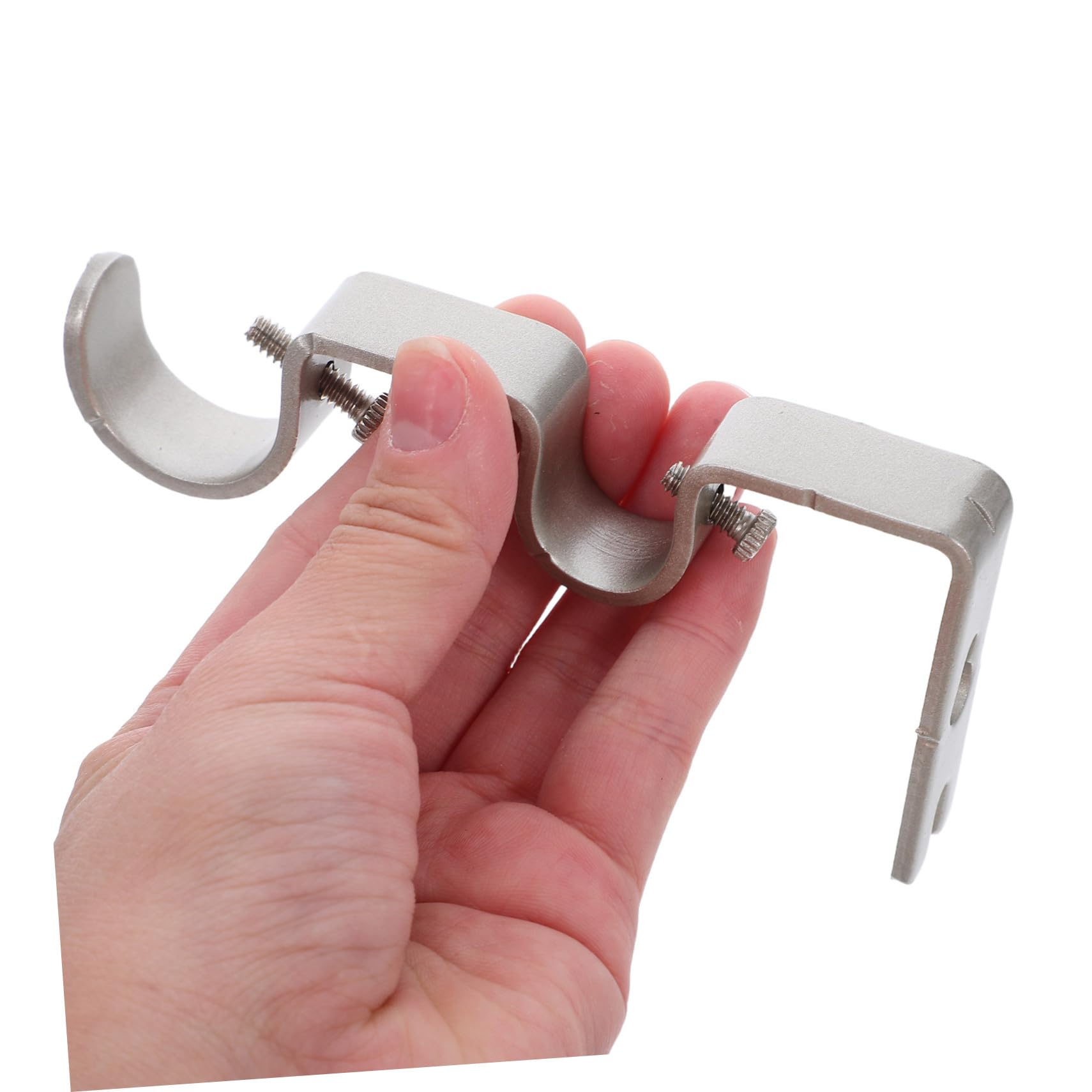 Gardinenstangenhalterungen für Wand, 6 Stück, Eisen, Silber