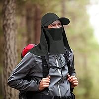 Vista 6 de Gorra plegable para el sol, sombreros de pesca, protección UPF 50+ con solapa para el cuello