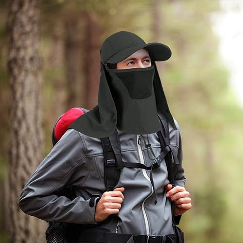 Miniatura 6 de Gorra de sol plegable, sombreros de pesca, tapas de protección UPF 50+ con solapa para el cuello