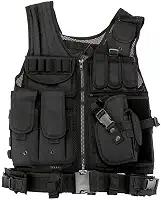 Capa de Colete Tático Modular em Poliéster 600D – Ajustável com Bolsos, Bolsa Removível e Ideal Para Caça, Paintball, Airsoft e Trilha
