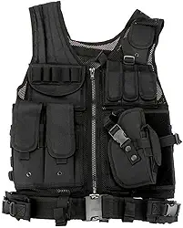 Capa de Colete Tático Modular em Poliéster 600D – Ajustável com Bolsos, Bolsa Removível e Ideal Para Caça, Paintball, Airsoft e Trilha