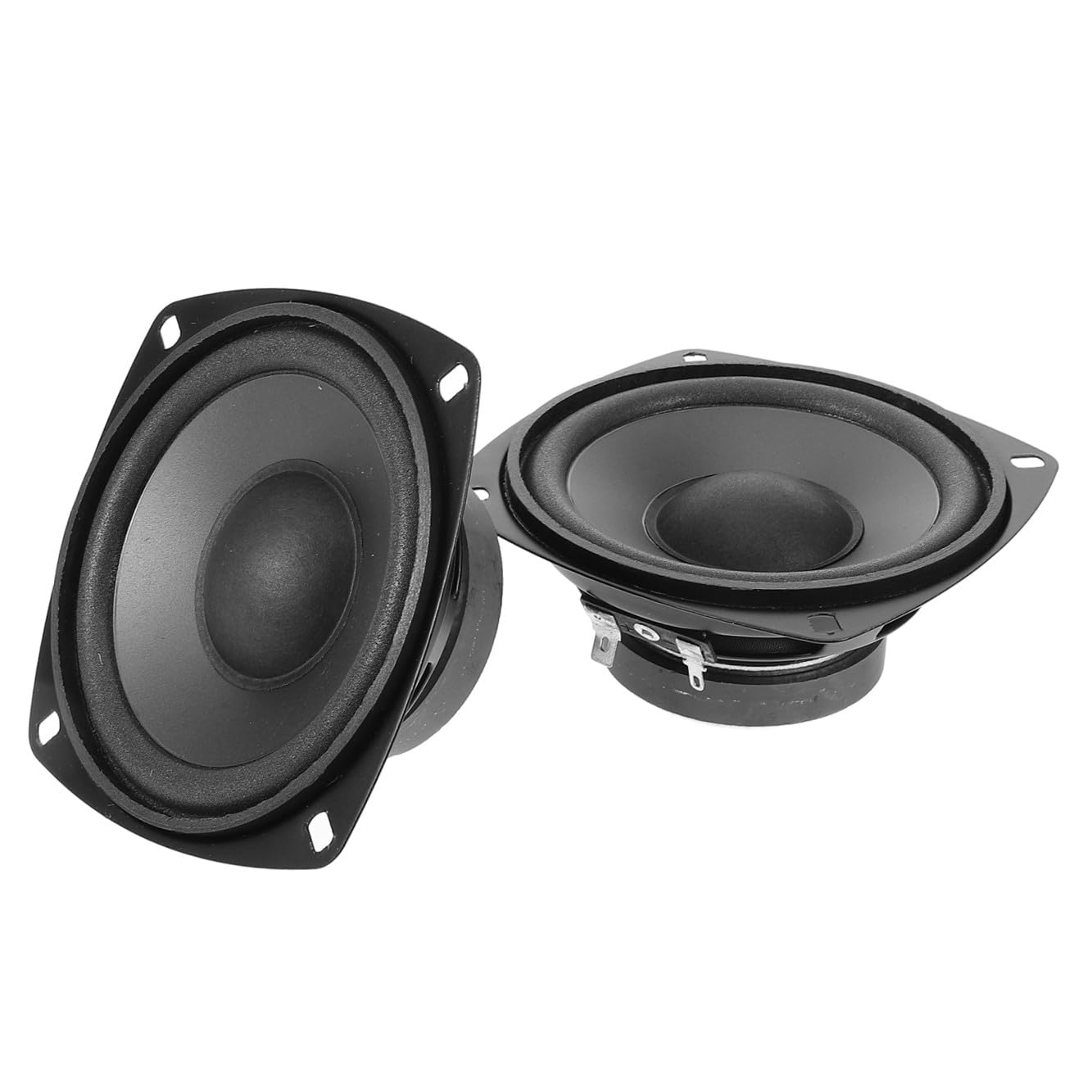 GARVALON Coppia di Trombe Auto 4 Pollici Coassiali 600w Nero | Pp e Ferro, Effetto Bassa Frequenza, Installazione Semplice, Confezione da 1 Paio