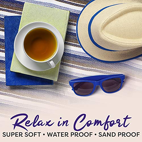 Picnic Outdoor Blanket Park Blanket Beach Mat for Camping on Grass Oversized Seats Adults Water Resistant Picnic Mat (60X60 Large Pearl Blue CM06) - Thumbnail 3