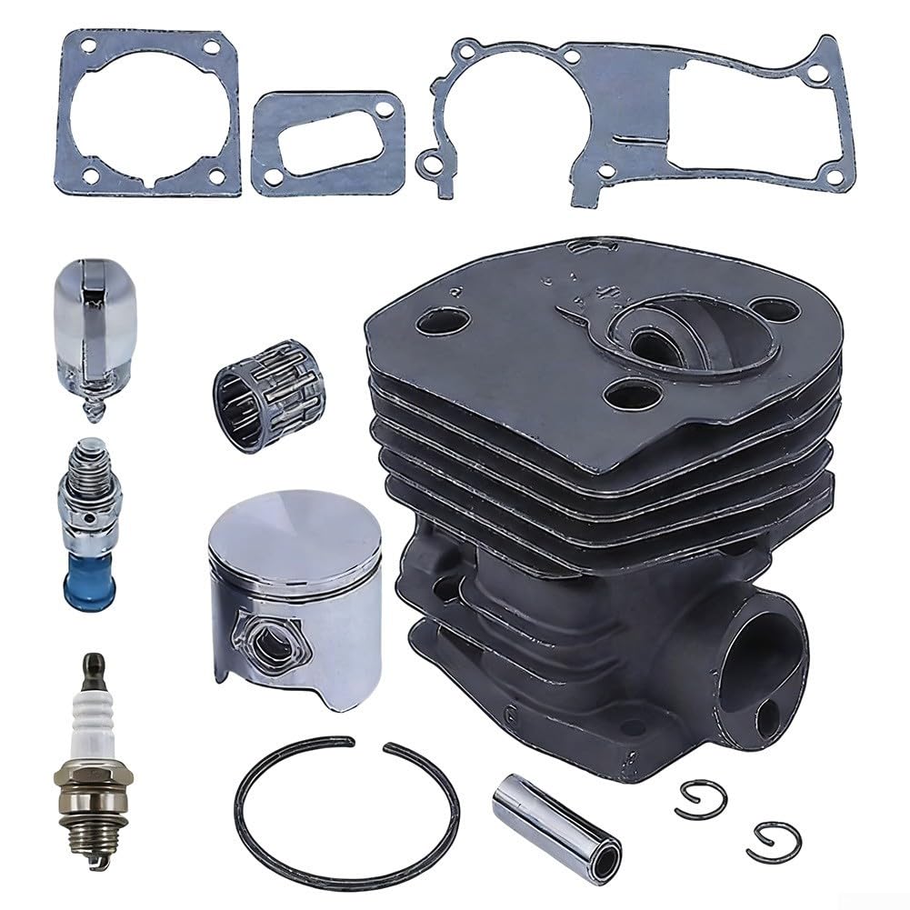 Cilindro de motosierra y para kit de juntas de pistón con válvula de liberación de compresión, filtro de combustible y tubo de aceite para 350 346 351 353