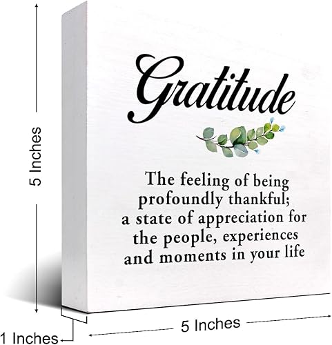 Miniatura 2 de Letrero de madera de definición de gratitud, decoración de escritorio, caja de madera inspiradora, placa de madera, decoración de escritorio para