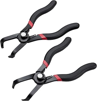 WISEUP 2-Pack Angled Push Pin Pliers Set 30 & 80 Auto Clip Remover Tool