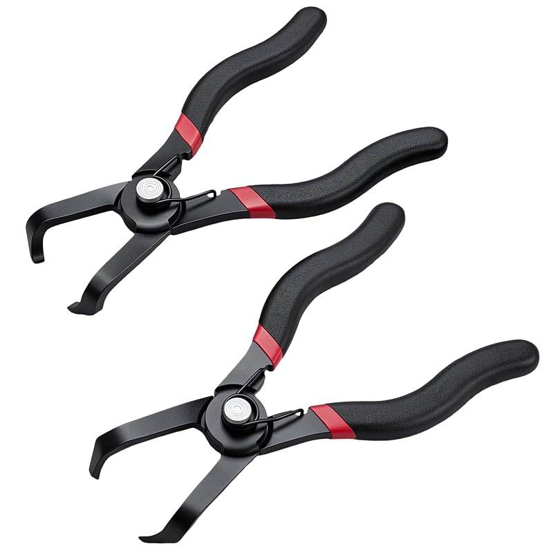 Kit com 2 Alicates Angulados para Remoção de Presilhas Automotivas WISEUP 30° e 80°
