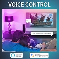 Vista 4 de ANWIO Bombillas inteligentes de 8.5 W (reemplazo de 60 W) A19 E26 bombilla LED funciona con Alexa, Google Assistant, aplicación Smart Life