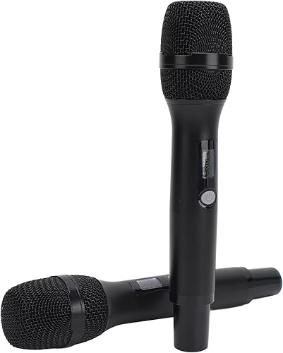 Dual None Wire Microphone, Cordless Dynamic Microphone, UHF Handheld Microphone 