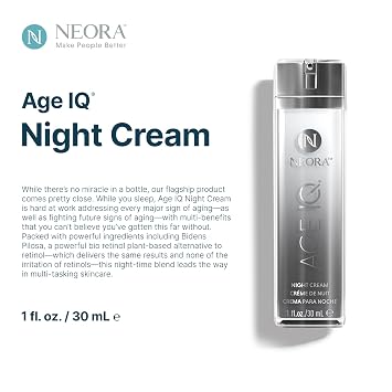 NEORA - Age IQ Night Cream - 30 ml | Contains Bidens Pilosa, Peptides, Hyaluronic Acid, Overnight Hydration, Daily Face Care, All Skin Types