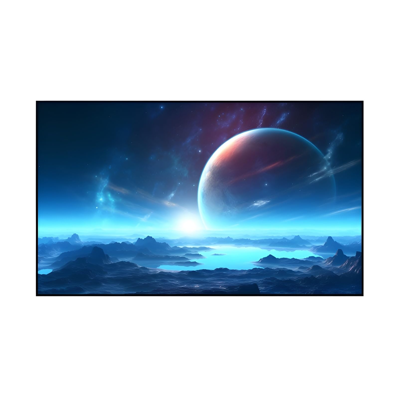Schermo per Proiettore a Cornice Fissa, Movie Home Theater Diagonale 16:9 4K Ultra HD 3D Ready, Telo Proiettore per Home Theater Film da Ufficio(110 inch)