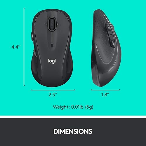 Miniatura 7 de Logitech M510 - Mouse inalámbrico para computador Forma cómoda con receptor unificador USB grafito/delicia de la naturaleza, Rojo