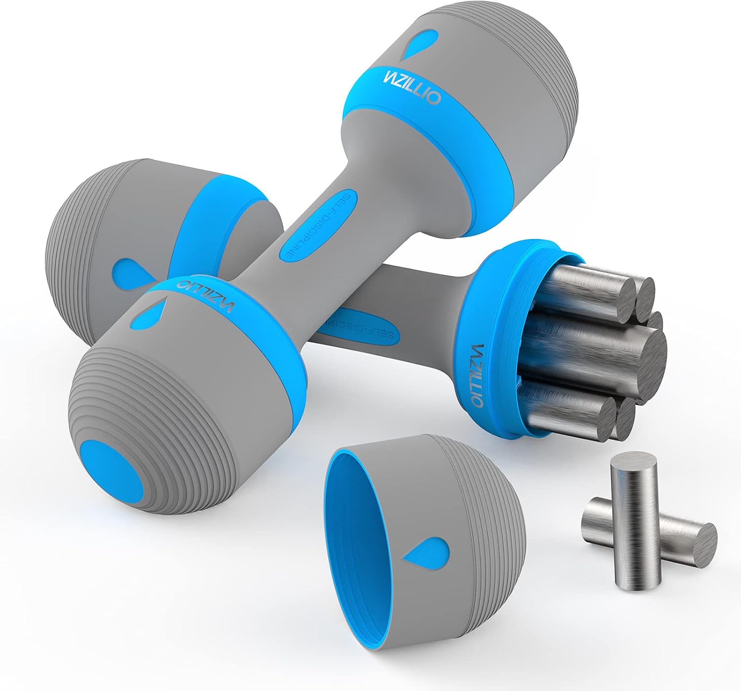 VAZILLIO Adjustable Dumbbell Set 2KG/5KG Pair,3-IN-1 Weights Dumbbells set for Women GYM Exercise Workout Fitness Pilates