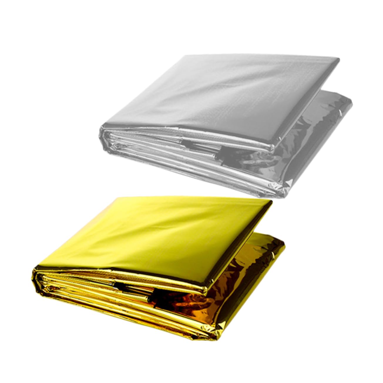 KOMBIUDA Thermal Foil Emergency Blankets 2 Pack Lightweight Aluminum Foil for Cold Weather Protection Survival Gear for Camping Hiking