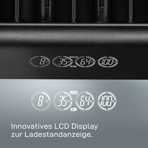VARTA Universal Charger+, Ladegerät für Akkus in AA/AAA/9V und USB Geräte, Einzelschachtladung, Erkennung von defekten Zellen, weltweit einsetzbar
