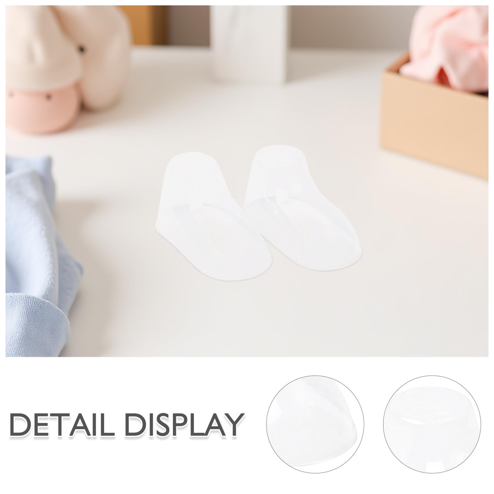 Transparente Kunststoff Babyfüße Schuh Präsentationsständer 100 Stück Schadstofffrei Langlebig für Babysocken und Kinderschuhe Formstabiler Schuhhalter für Schuhdisplays