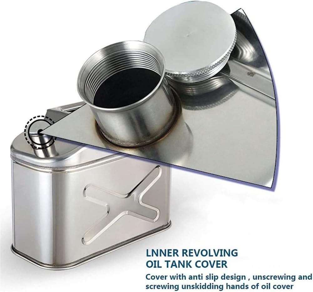 Bidón de combustible portátil de acero inoxidable con boquilla de ventilación automática para ahorrar energía y almacenar gasolina