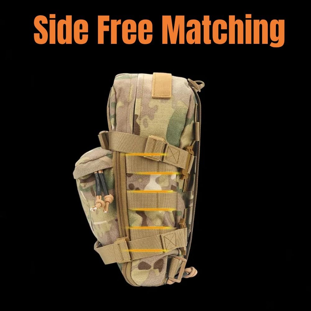 Zaino tattico per l'idratazione all'aperto leggero impermeabile Molle System Moll Pouch Bag Caccia Campeggio Ciclismo (CP)