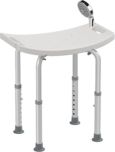 Tabouret de Douche Hauteur Réglable Patins Antidérapants HOMCOM