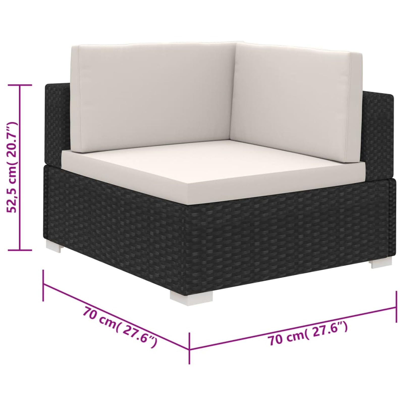 Set Divani da Giardino 8 pz con Cuscini in Polyrattan Nero, Salotto da Esterno, Set Giardino Esterno, Set da Giardino, Arredo Giardino, Divano da Giardino