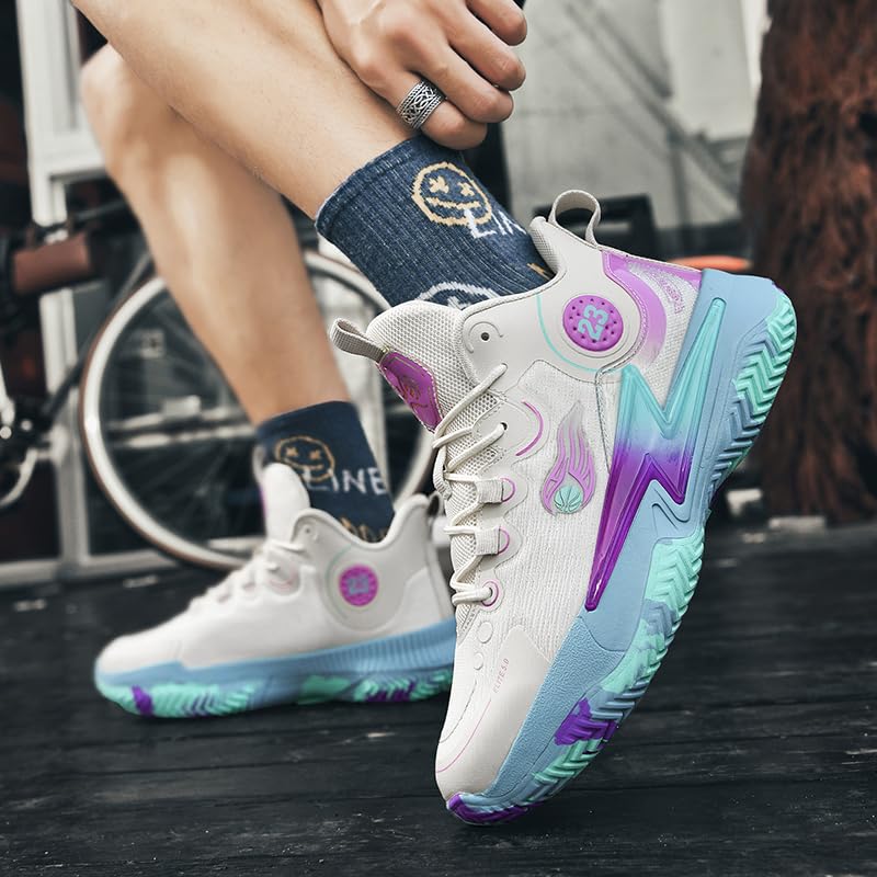 Image of Womens Mens Basketball Shoes Lightweight Fashion Breathable Comfortable Non Slip Sport Indoor Outdoor Sneakers for Unisex