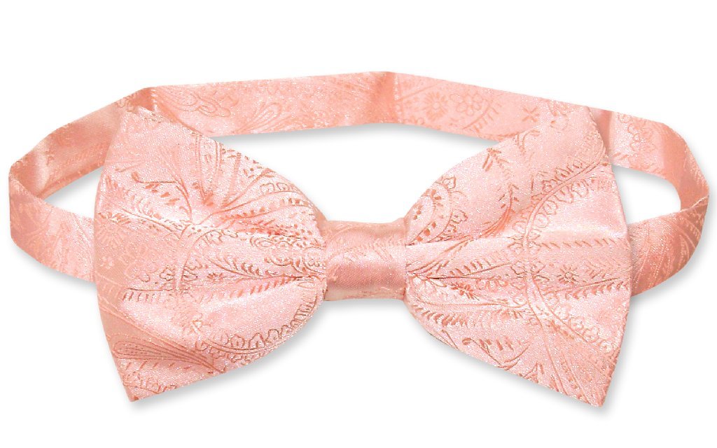 Vesuvio Napoli BOWTIE PEACH Color Paisley Color Men's Bow Tie