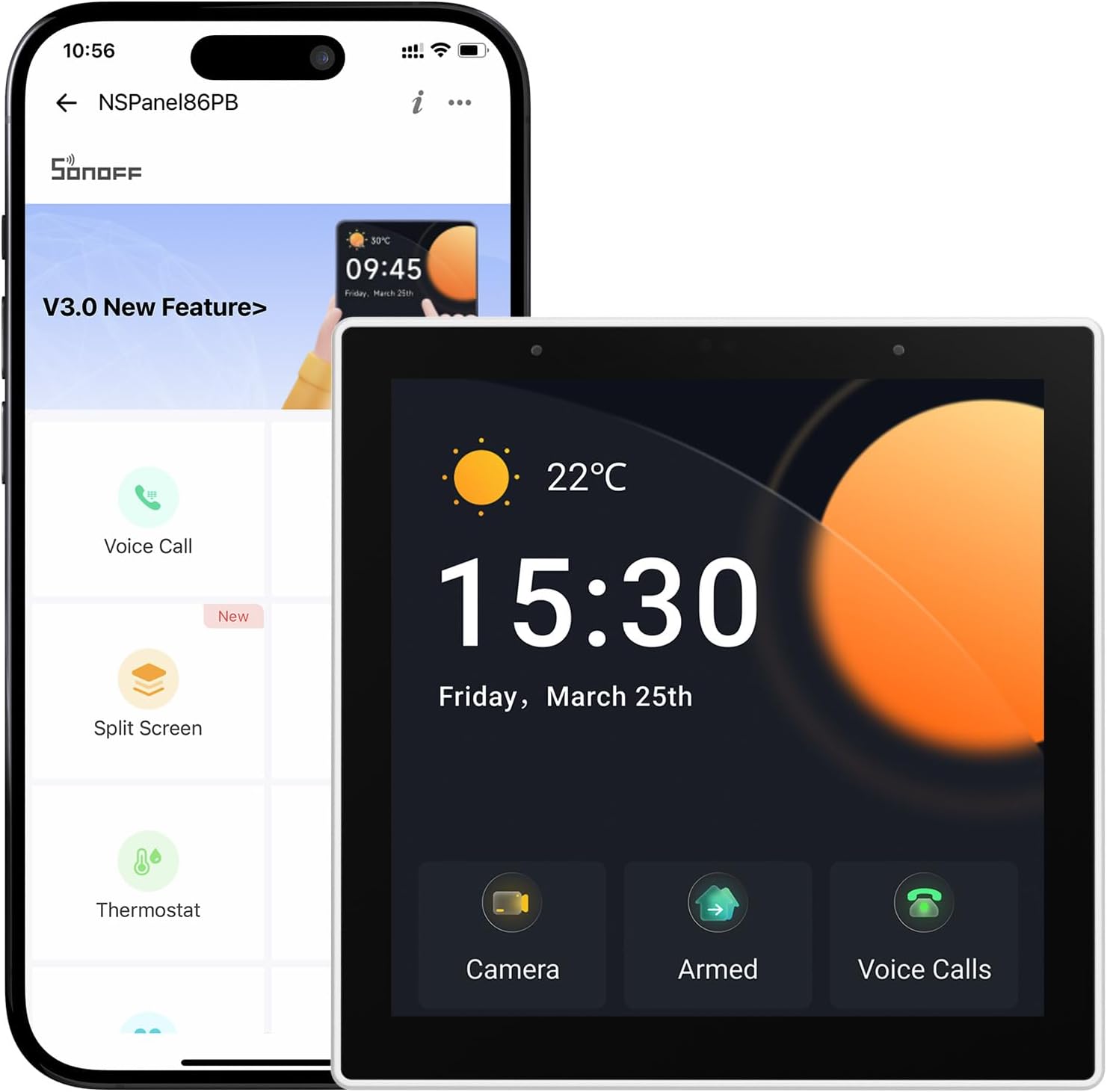 NSPanel Pro Smart Home Control Panel, Zigbee 3.0 Gateway with Home Security, with Power Consumption Statistics, Thermostat, Call Intercom, etc. All-in-One Control Center Hub White