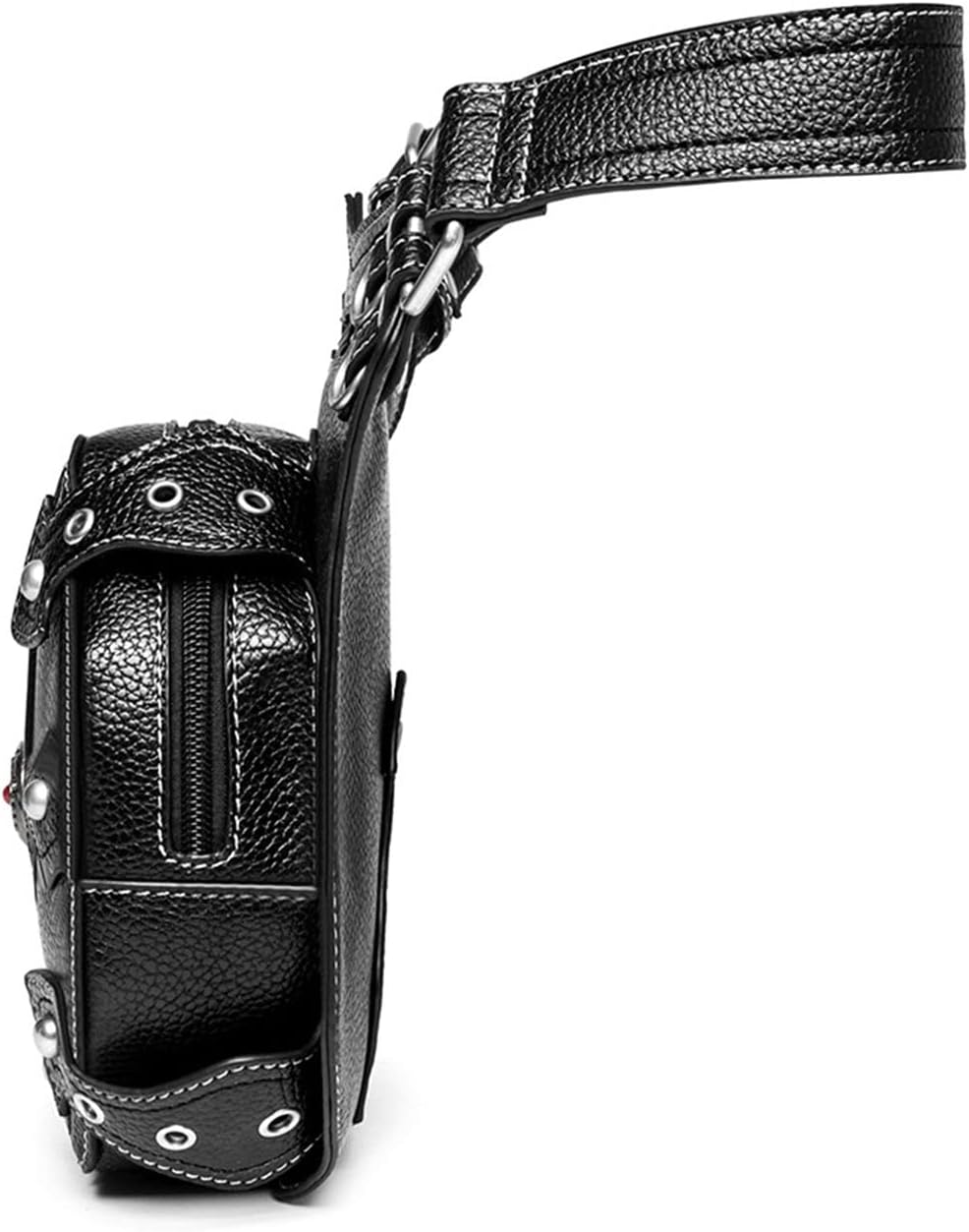 Steampunk Waist Bag Fanny Pack Fashion Gothic Leather Shoulder Crossbody Messenger Bags Thigh Leg Hip Holster Purse Travel Pouch Hiking Sport Chain Bags for Women Men - Image 2