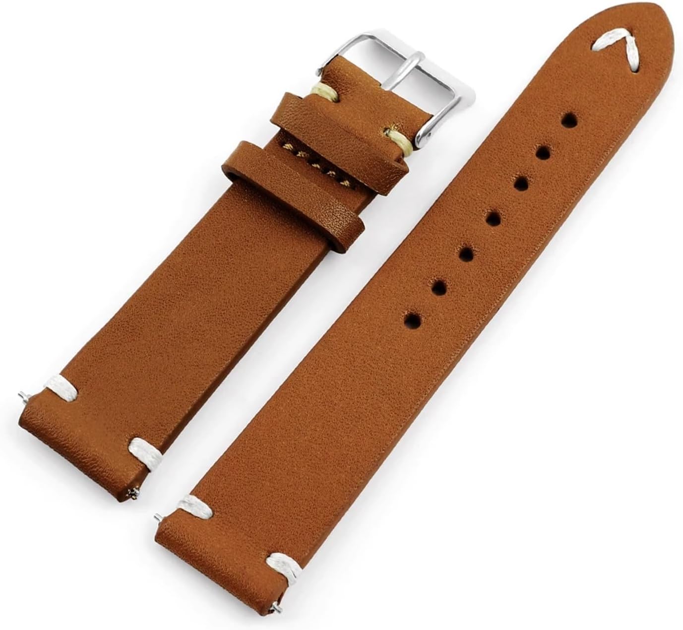 XILILHC Vintage Genuine Leather Watch Strap 16/18/20/22/24mm Band Handmade Stitching Quick Release Bracelet For Men