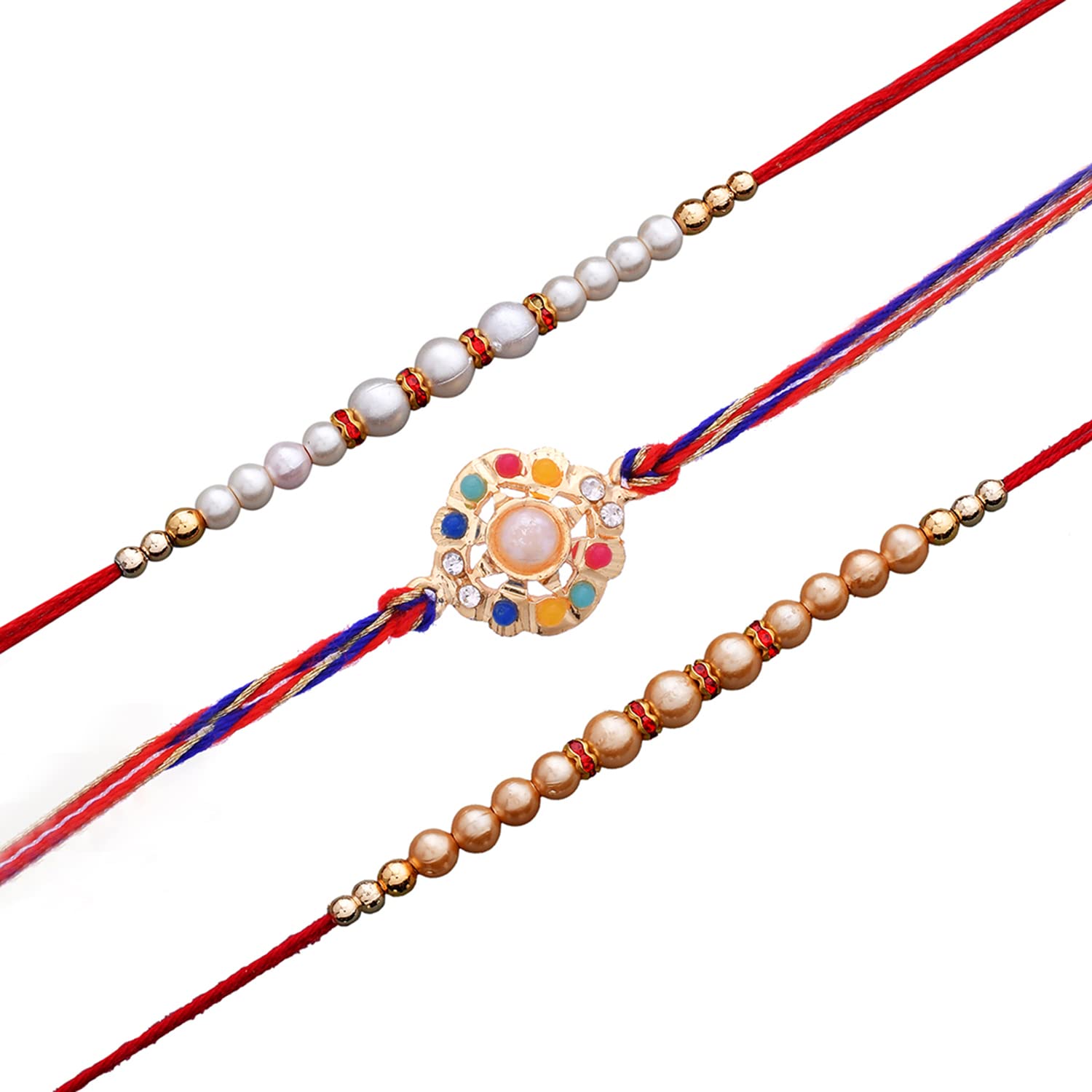 VOYLLA Set of 3 Pearl Beads Studded Thread Rakhi (B0B3JLLBWZ) Amazon Price History, Amazon Price Tracker