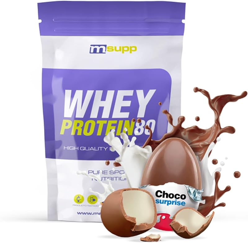 MASmusculo - Whey Protein80-500 g - Choco Surprise - Suplemento Deportivo Puro de Calidad - Proteína Whey - Con Lacprodan de Arla y Suero de Leche - Ayuda a Aumentar la Masa Muscular