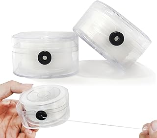 Sxlaonanhai 0.8mm Flat Stretchy String for Bracelet Making with Organizing Boxes，197 Yards Elastic Stretch Crystal String Cord for Jewelry Making Bracelet Beading (2 Clear White)