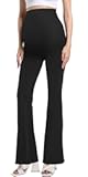 Women's Maternity Flare Leggings Over The Belly Bootcut Bell Bottom Pregnancy Leggings Lounge Yoga Pants