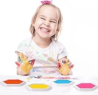 Vista 7 de MoloTAR Craft - Sellos de almohadilla de tinta grande, color de bricolaje, 8 colores, almohadilla hexagonal de tinta de dedo arcoíris