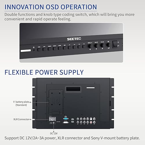 Miniatura 7 de SEETEC P173-9HSD-RM 17.3 "7RU Monitor de Director LCD de Transmisión de Montaje en Rack con 3G-SDI HDMI YPbPr Entrada y Salida Full HD 1920 × 1080