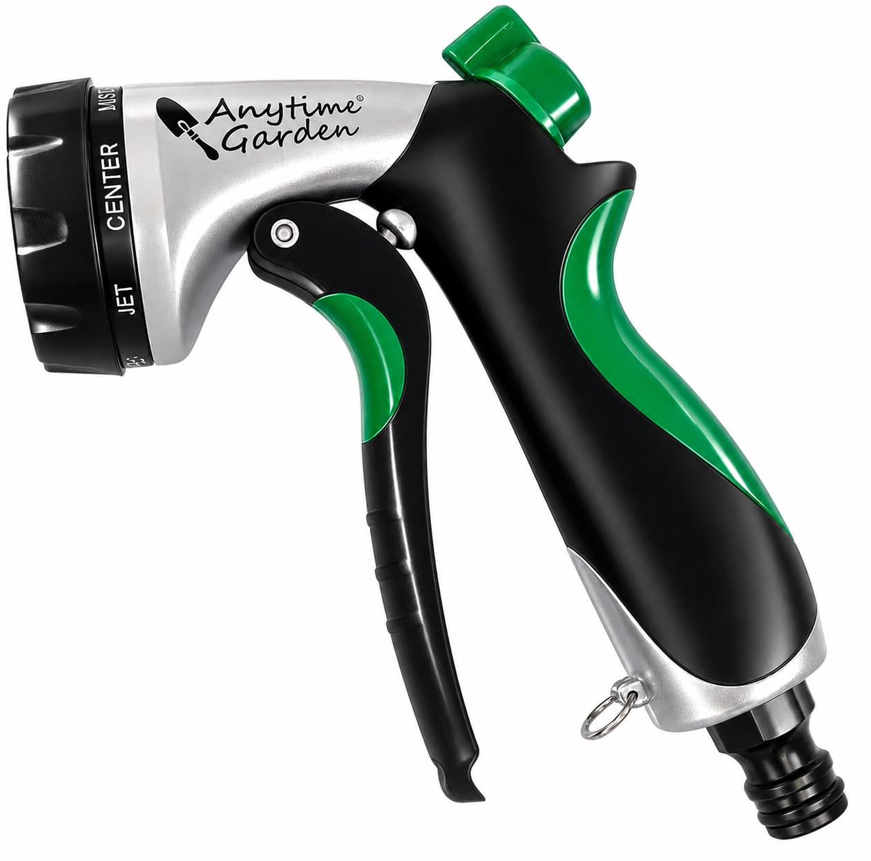 No-Leak Garden Hose Nozzle, Heavy-Duty Metal Sprayer, 8 Spray Patterns