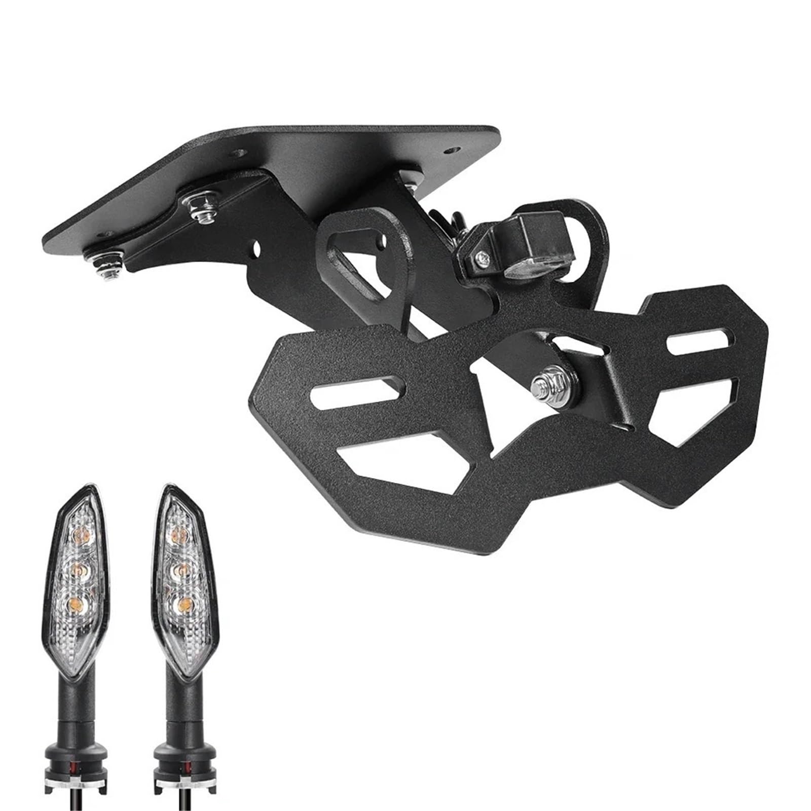 Rejestracyjnej motocykla Uchwyt tablicy rejestracyjnej pasuje do motocykla YAMAHA MT03 MT25 YZF R3 R25 2015-2024 Uchwyt LED Light Fender Eliminator(Holder and Light B)